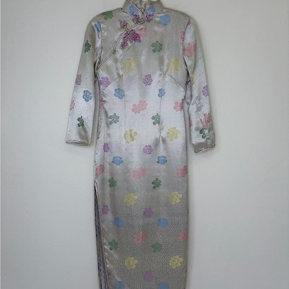 Floral Patterned Cheongsam Dress